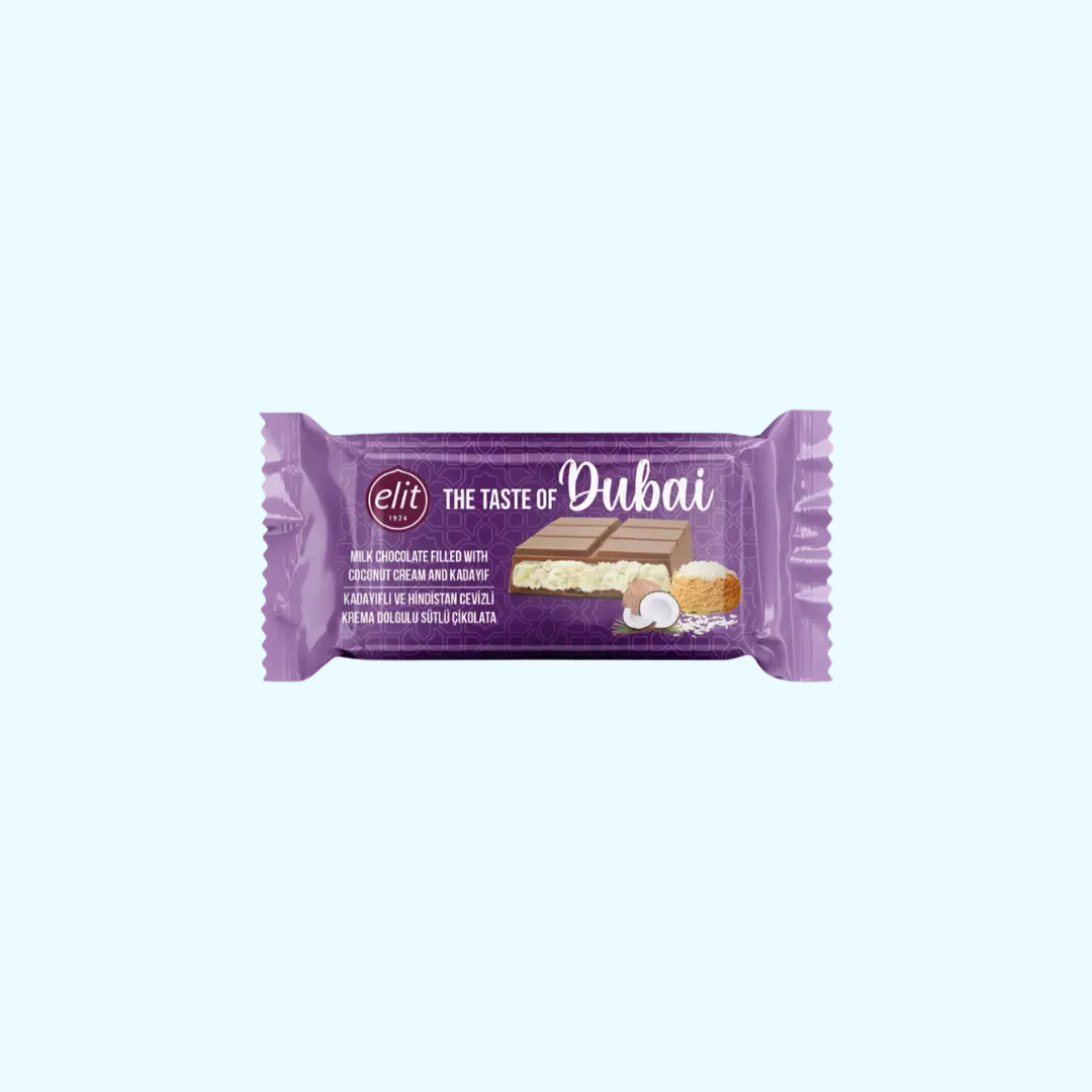 Elit - Dubai Chocolate Kokosnuss (Lila) 90g - MHD 05/2026 - SNACKS24.AT