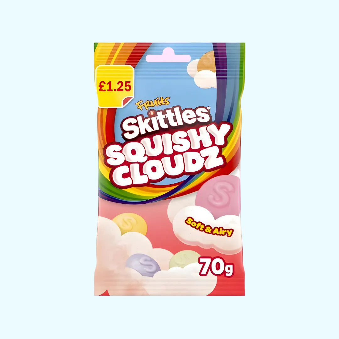 Skittles Squishy Cloudz Fruit- Red 70g - MHD 08.05.2026 - SNACKS24.AT
