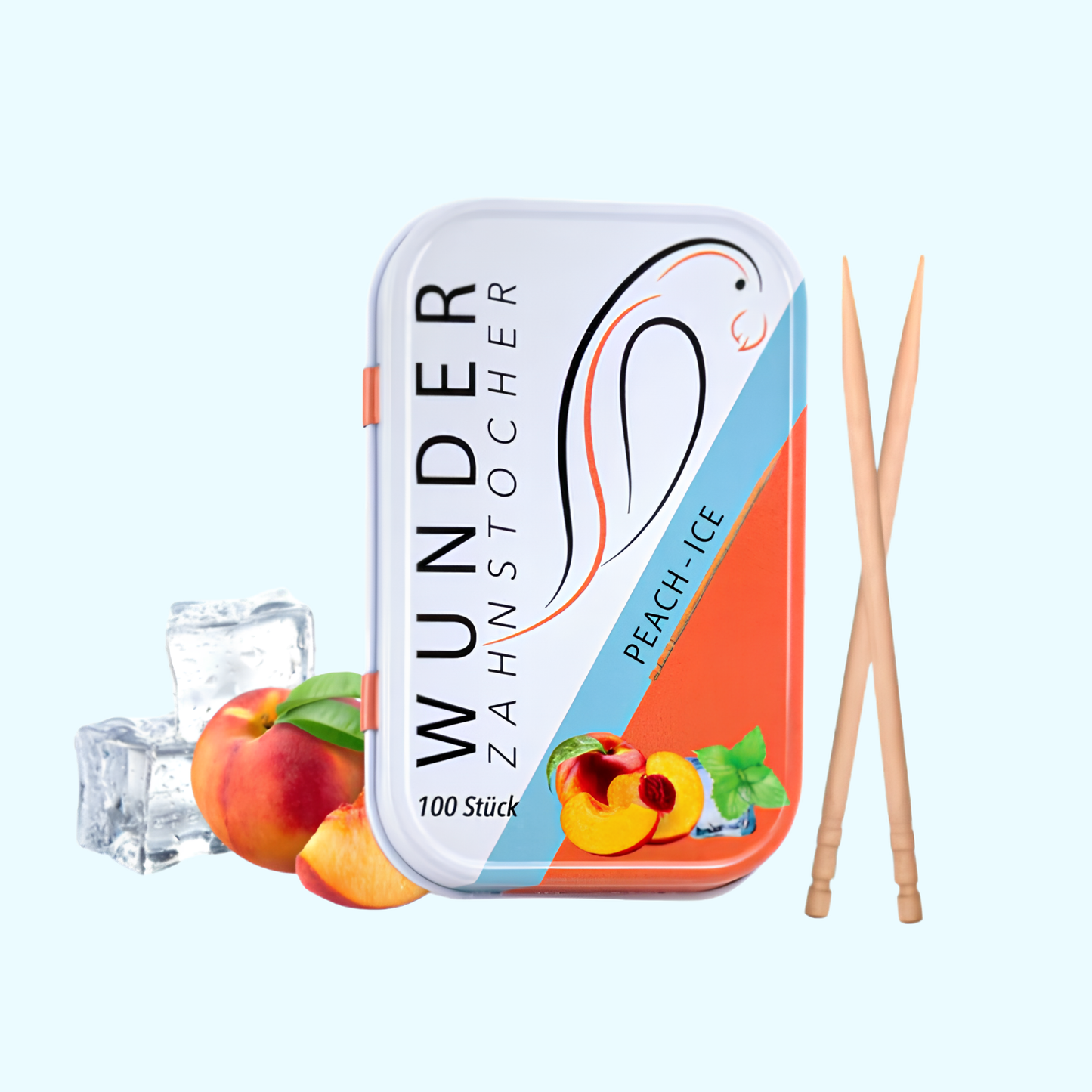 Wunder Zahnstocher Pfirsich Ice Metalldose 100Stk. - KROSTORE.AT