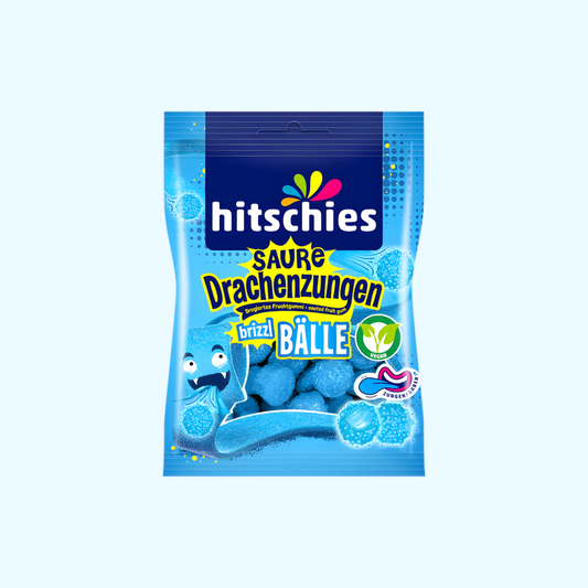 hitschies Saure Drachenzungen brizzl Bälle blau 100g - SNACKS24.AT
