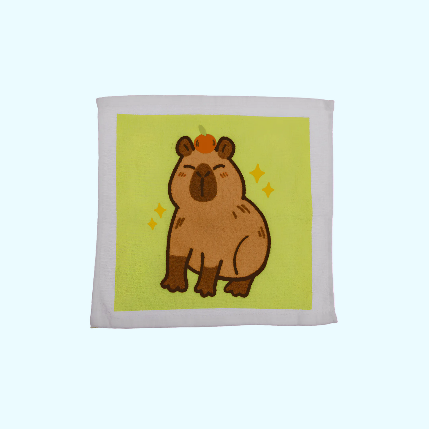 Capybara - Magisches Baumwollhandtuch 30x30cm - Capybara mit grünem Hintergrund - SNACKS24.AT