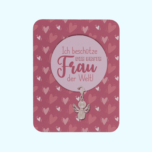 Engelsanhänger auf Karte - Ich beschütze die beste Frau der Welt! kaufen | KroStore