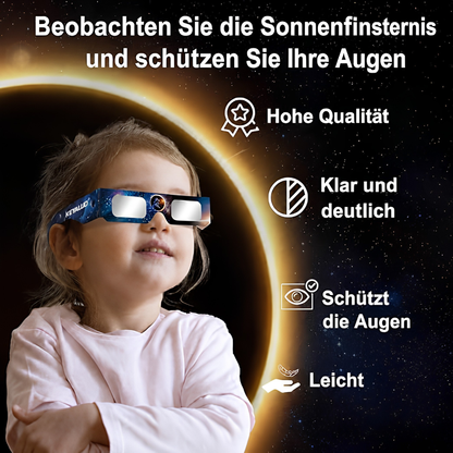 Sonnenfinsternis Brille zur direkten Beobachtung, EN ISO 12312-2:2015(E) & CE-zertifiziert, AAS Zertifizierung 2026 - KroStore
