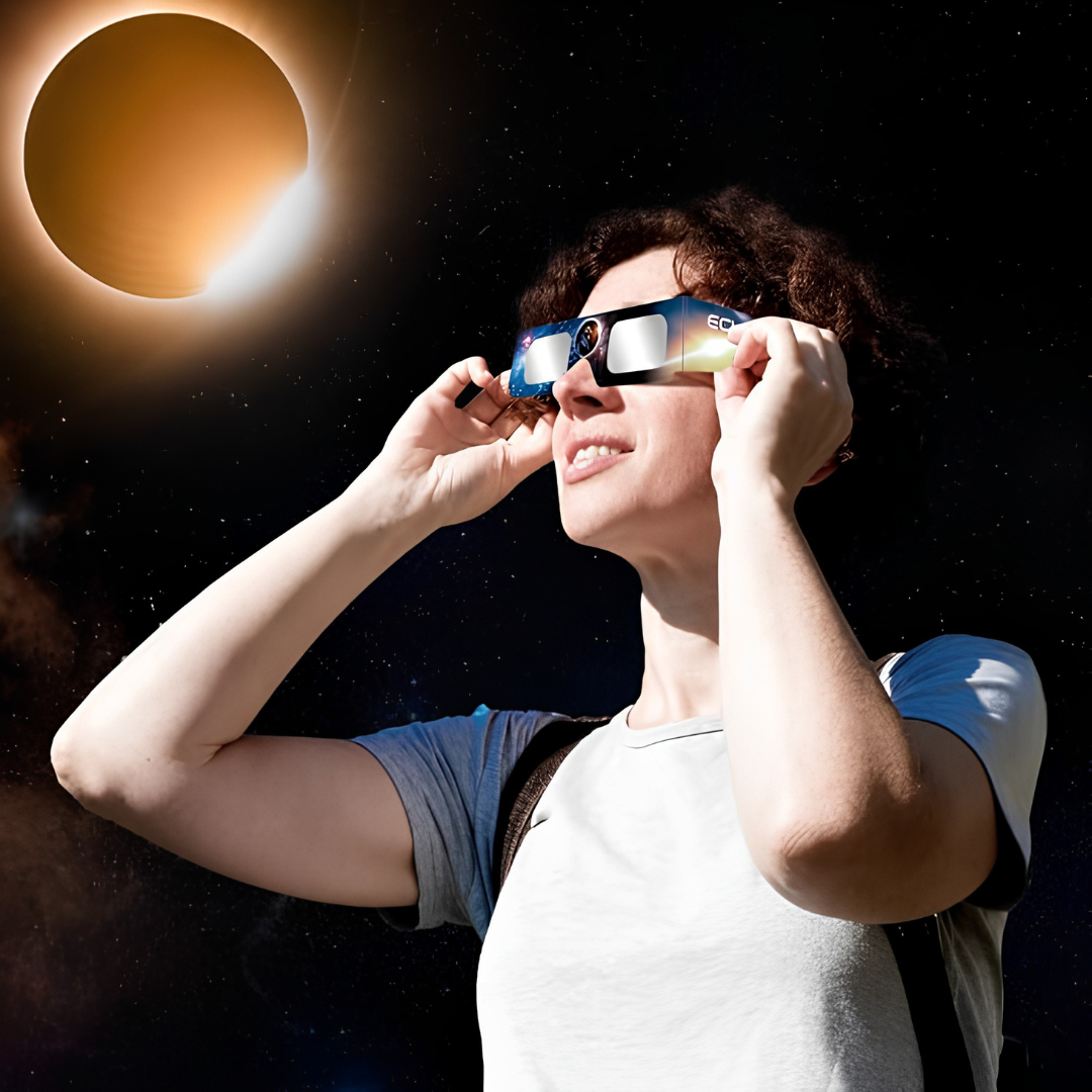 Sonnenfinsternis Brille zur direkten Beobachtung, EN ISO 12312-2:2015(E) & CE-zertifiziert, AAS Zertifizierung 2026 - KroStore