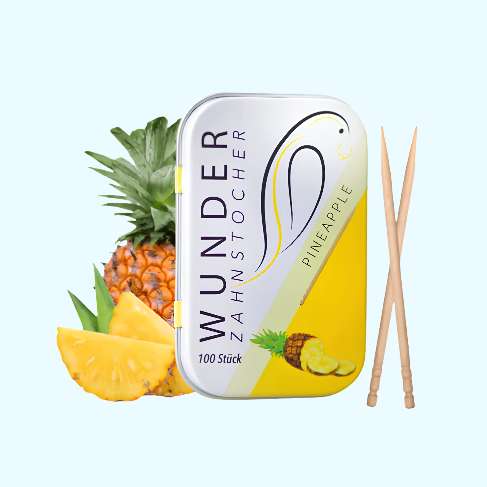Wunder Zahnstocher Ananas Metalldose 100Stk. - KROSTORE.AT