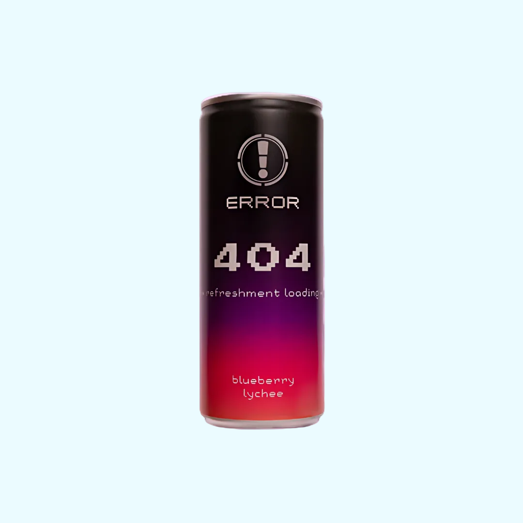 ERROR 404 – Energy Drink Heidelbeere und Lychee Ds. 0,25l zzgl. € 0,25 EWP - SNACKS24.AT