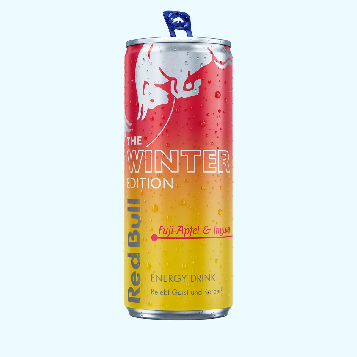 Red Bull Winter Edition 2025 Energydrink in 0,25l Dose, mit MHD 08.09.2026, auf einem Verkaufsregal.