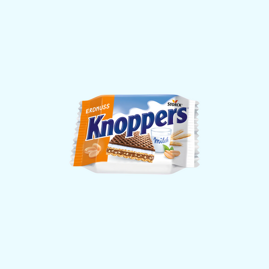 Knoppers Knuspriger Schokoriegel mit Erdnussfüllung, 25g, von Storck, ideal als Snack oder unterwegs
